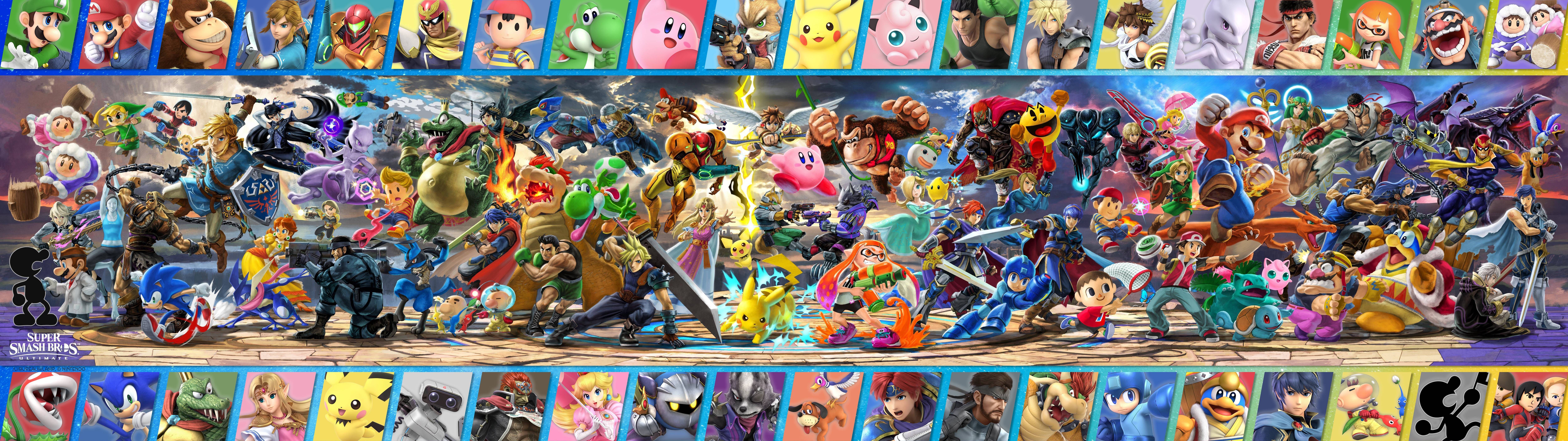 10000x2813 Download Dual Monitor Super Smash Bros Wallpaper