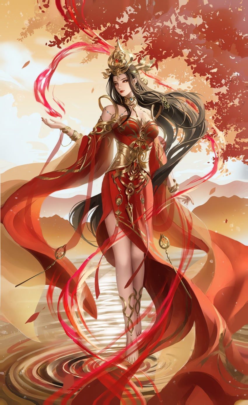 850x1390 cai lin (doupo cangqiong) drawn