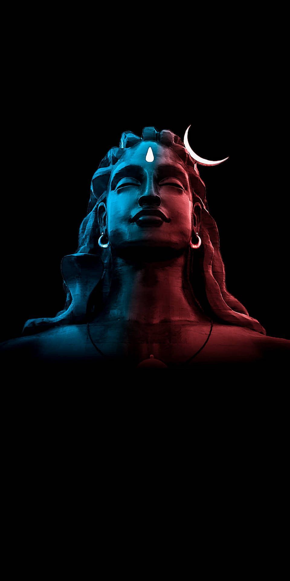 960x1920 Download Mahadev Full HD Moon In Black Wallpaper