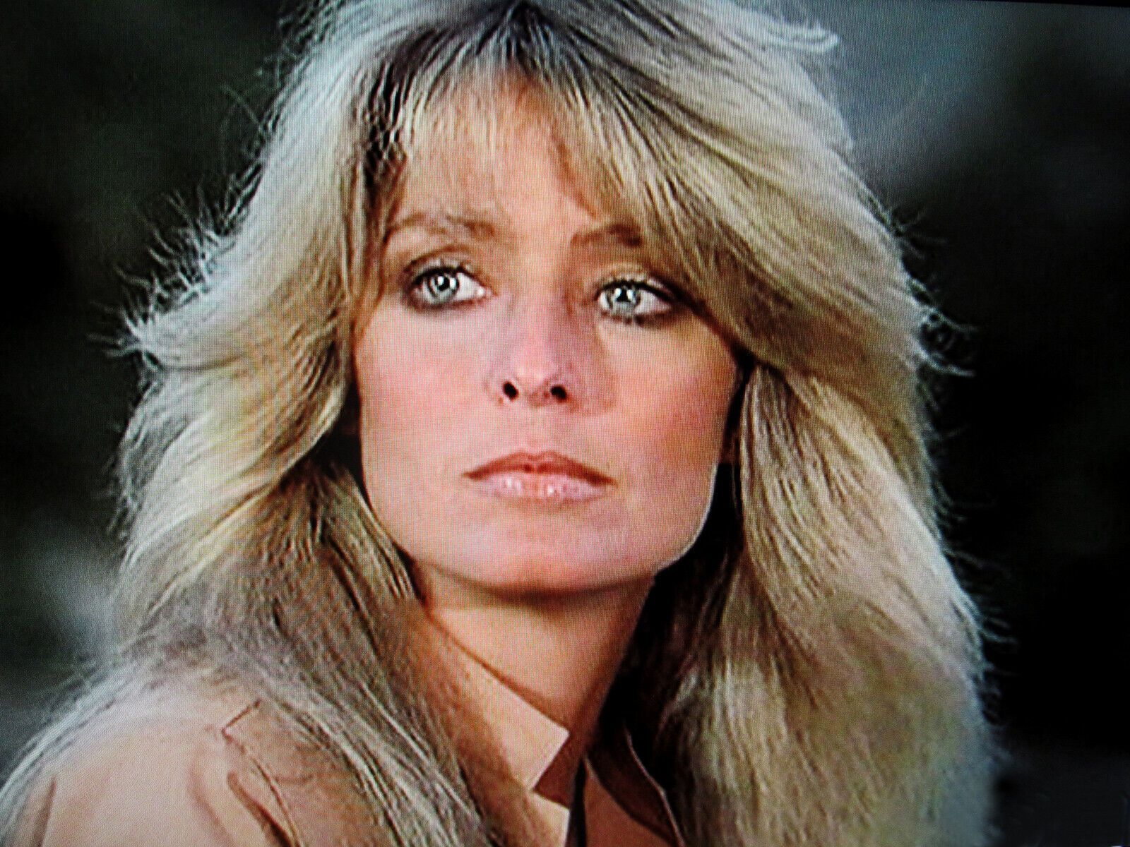 1600x1200 Farrah Fawcett Wearing Her Hair 8x10 Picture Celebrity Print