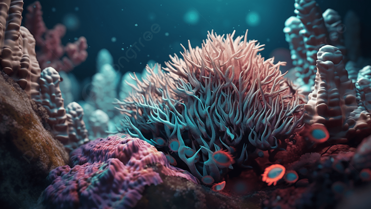 1200x675 Underwater Life Red Background, Coral