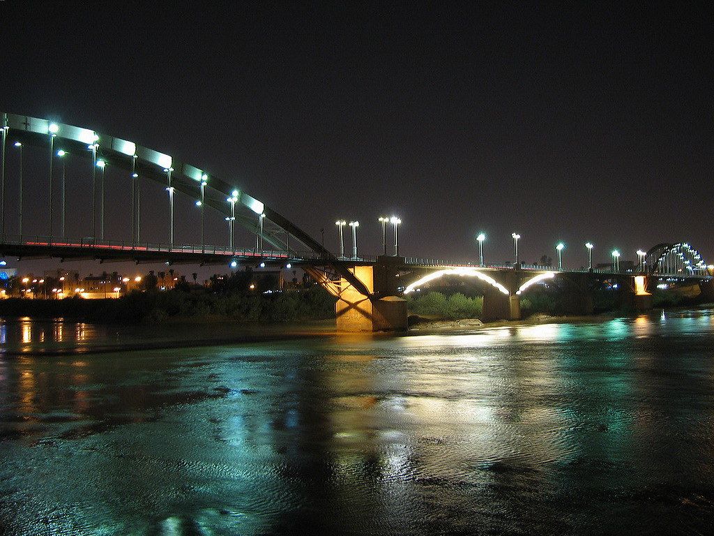 1024x768 Ahvaz White Bridge. White Bridge over Karun river in Ahvaz