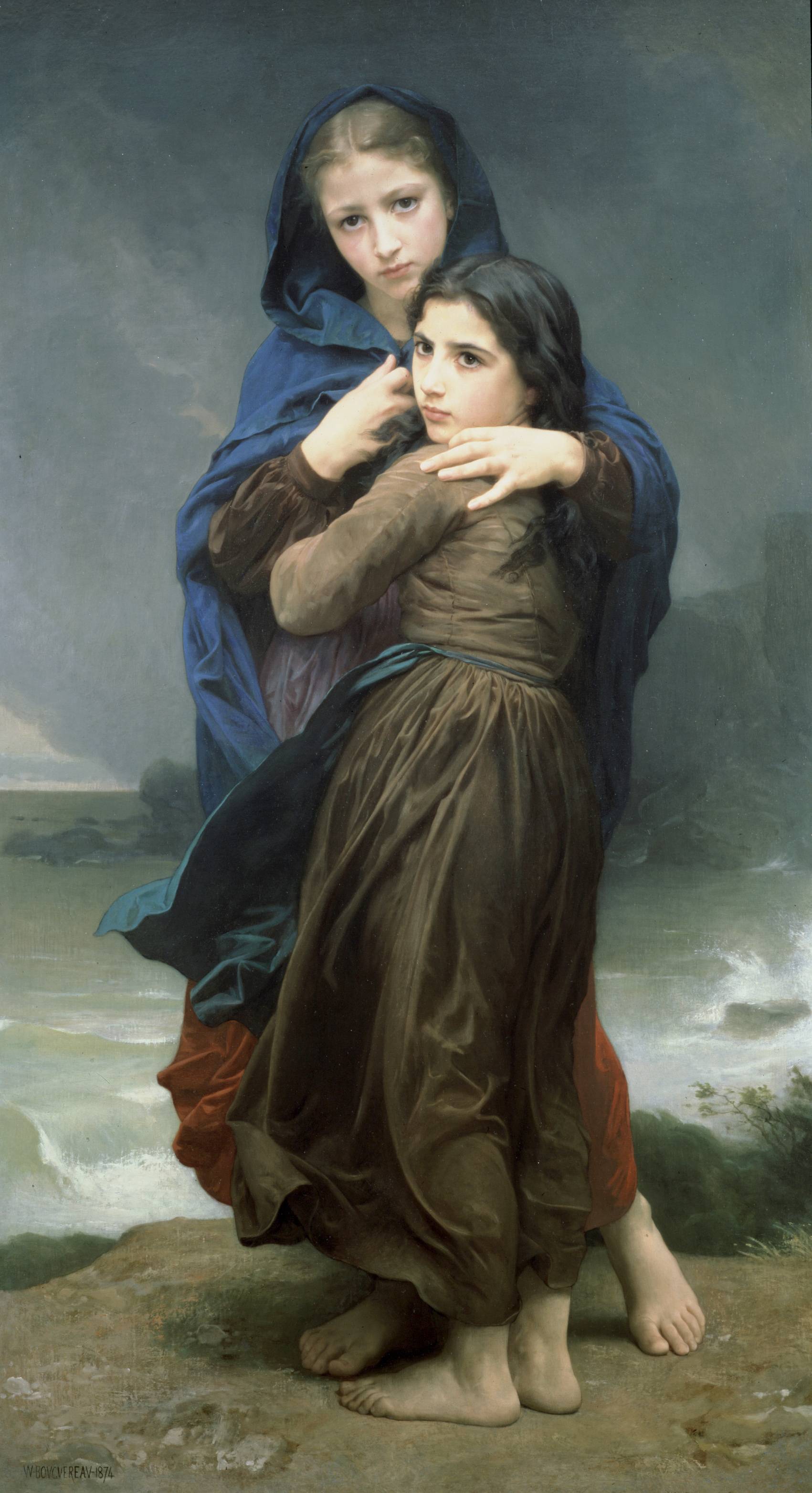 1701x3126 William Adolphe Bouguereau (1825 1905)'Orage (The Storm)