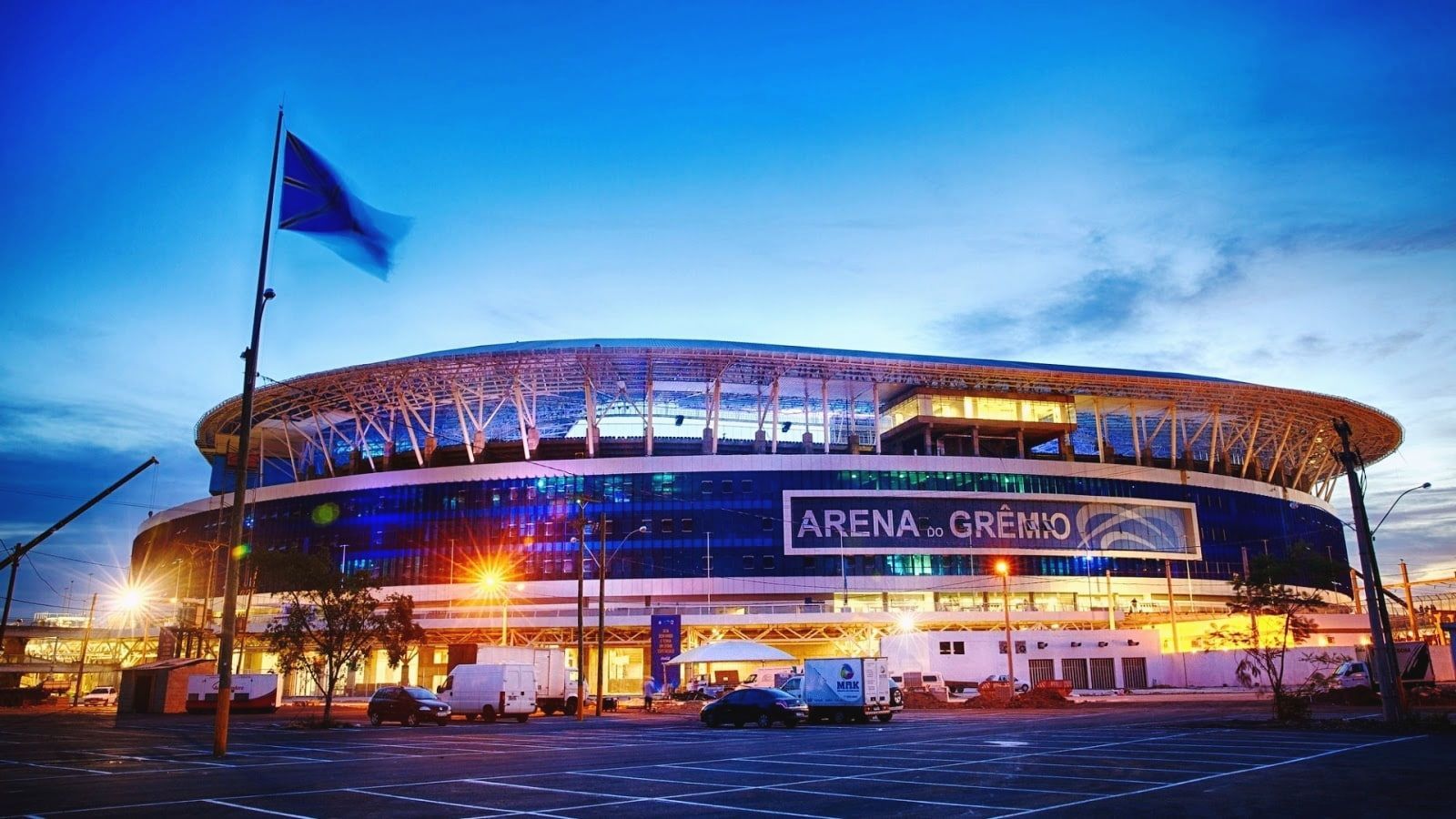1600x900 HD wallpaper: Gremio Porto Alegre, soccer clubs, stadium, illuminated, architecture. Soccer club, Porto alegre, Porto