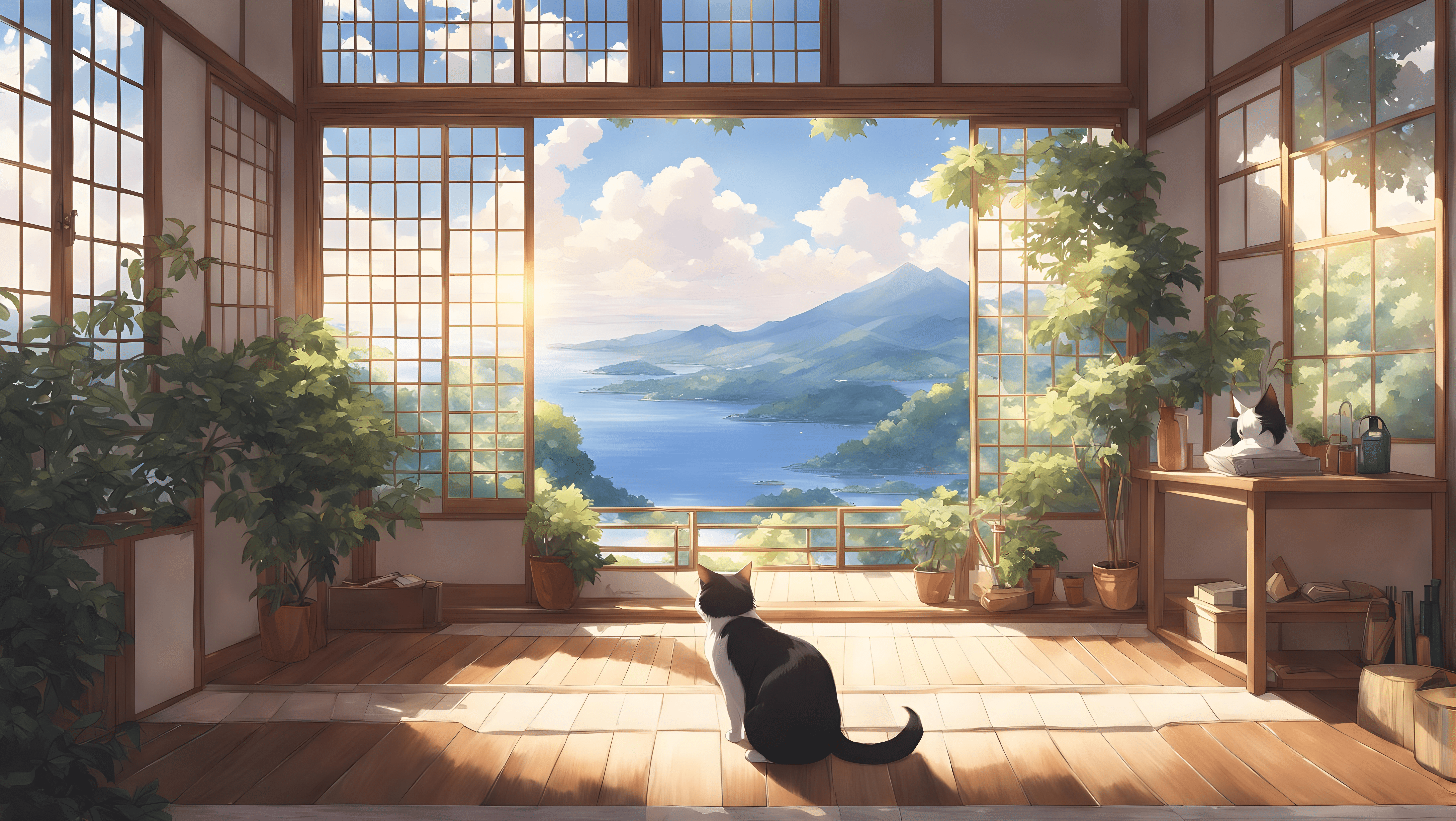 7264x4096 Anime Room 4k Ultra HD Wallpaper