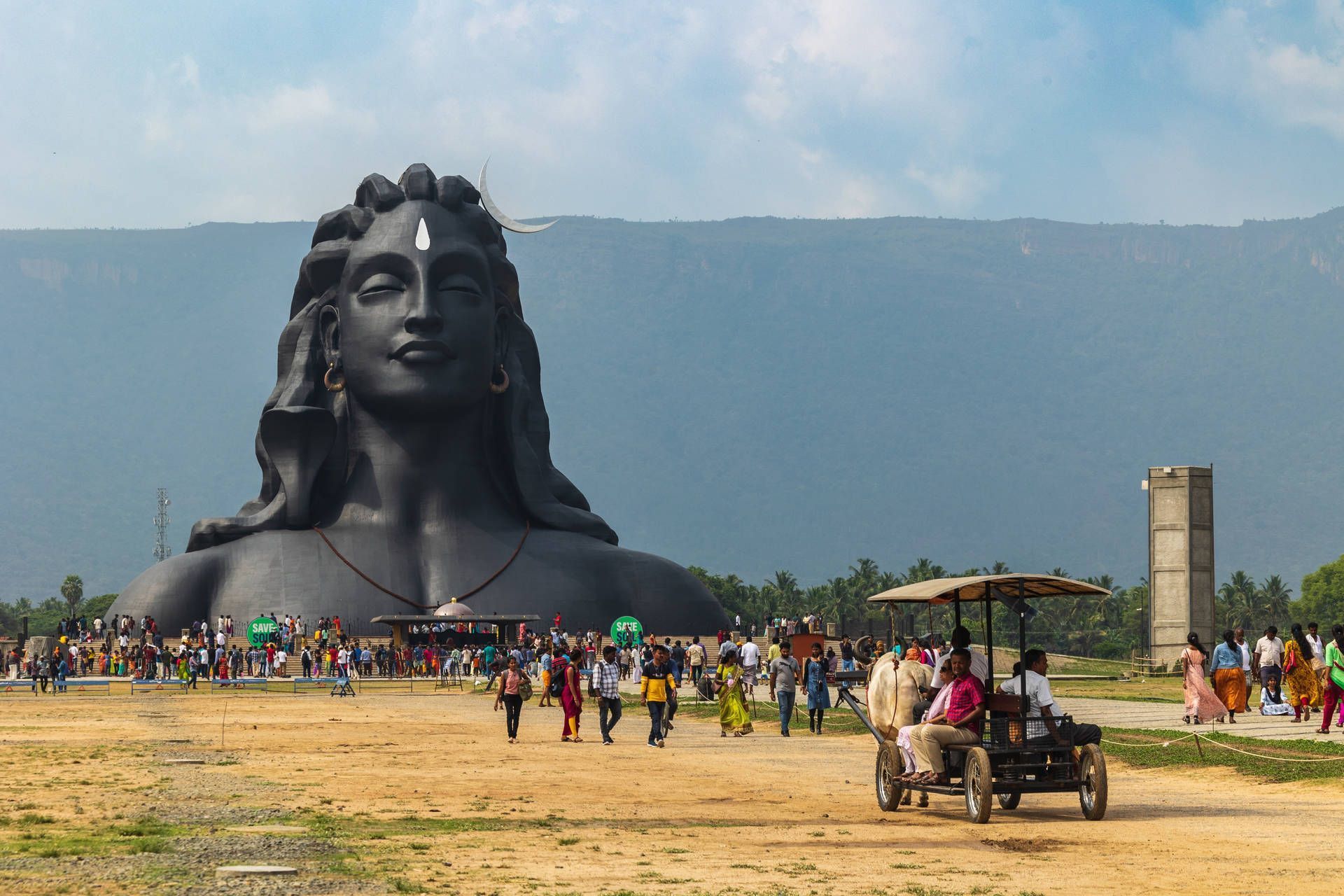 1920x1280 Download Adiyogi Shiva Statue Visitors Wallpaper