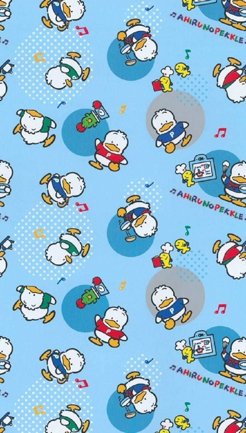 800x1406 Download Playful Ahiru No Pekkle Pattern Wallpaper