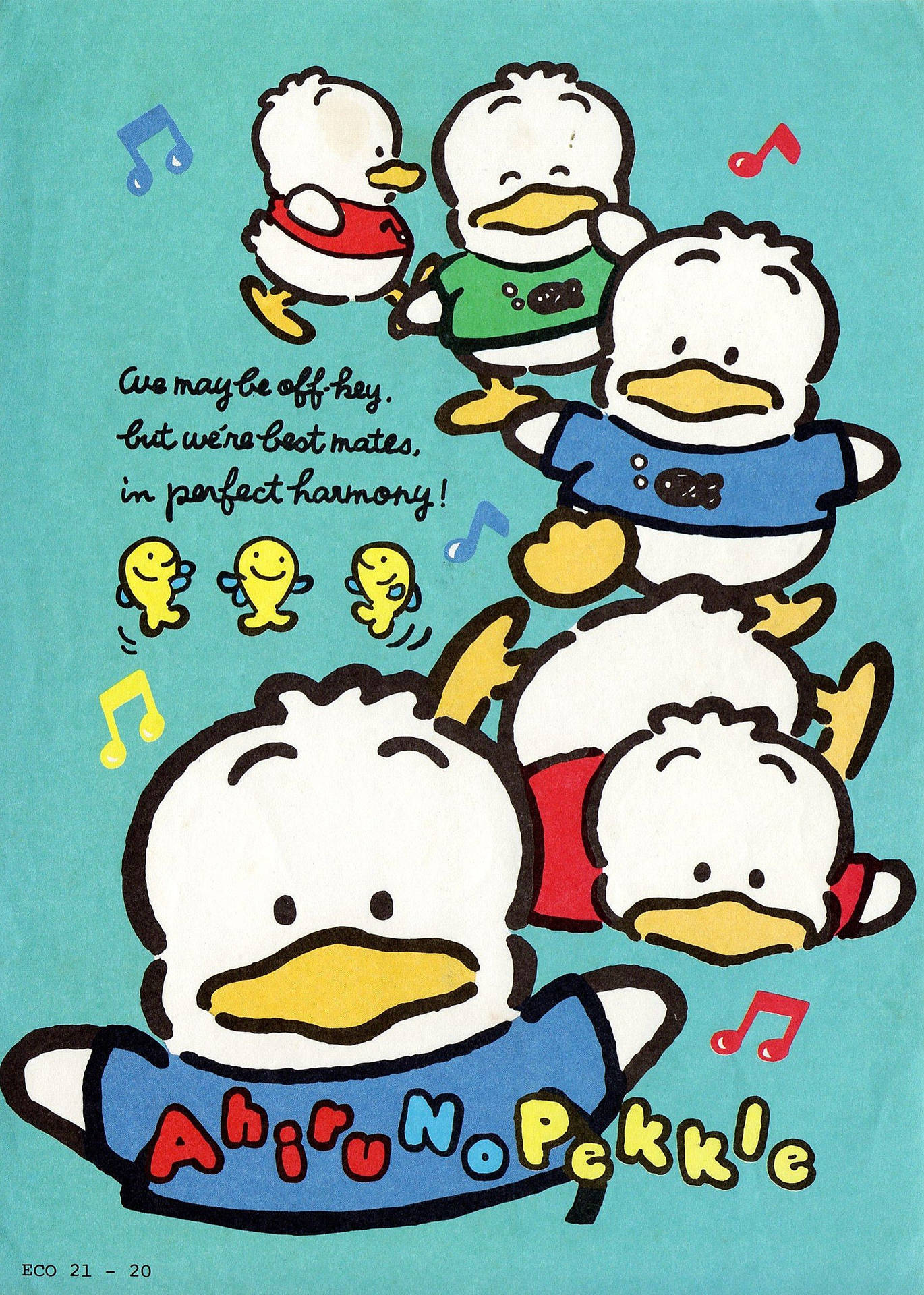 1370x1920 Download Sanrio Duck Character Ahiru No Pekkle Wallpaper