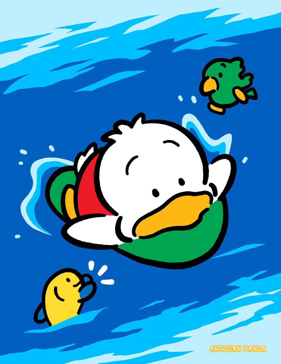 900x1165 Download Ahiru No Pekkle Swimming Wallpaper