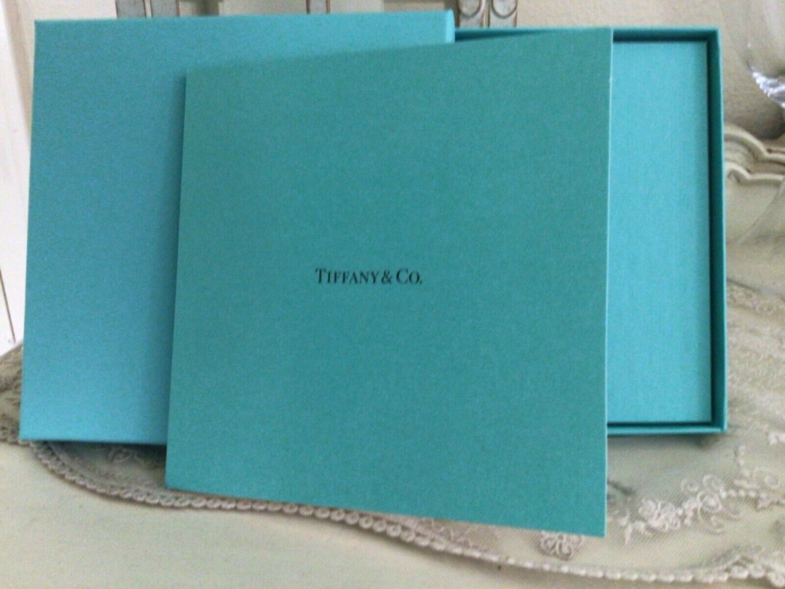 1600x1200 Authentic TIFFANY &amp; CO Gift Card Holder Only w/ Box Iconic Medium BLUE