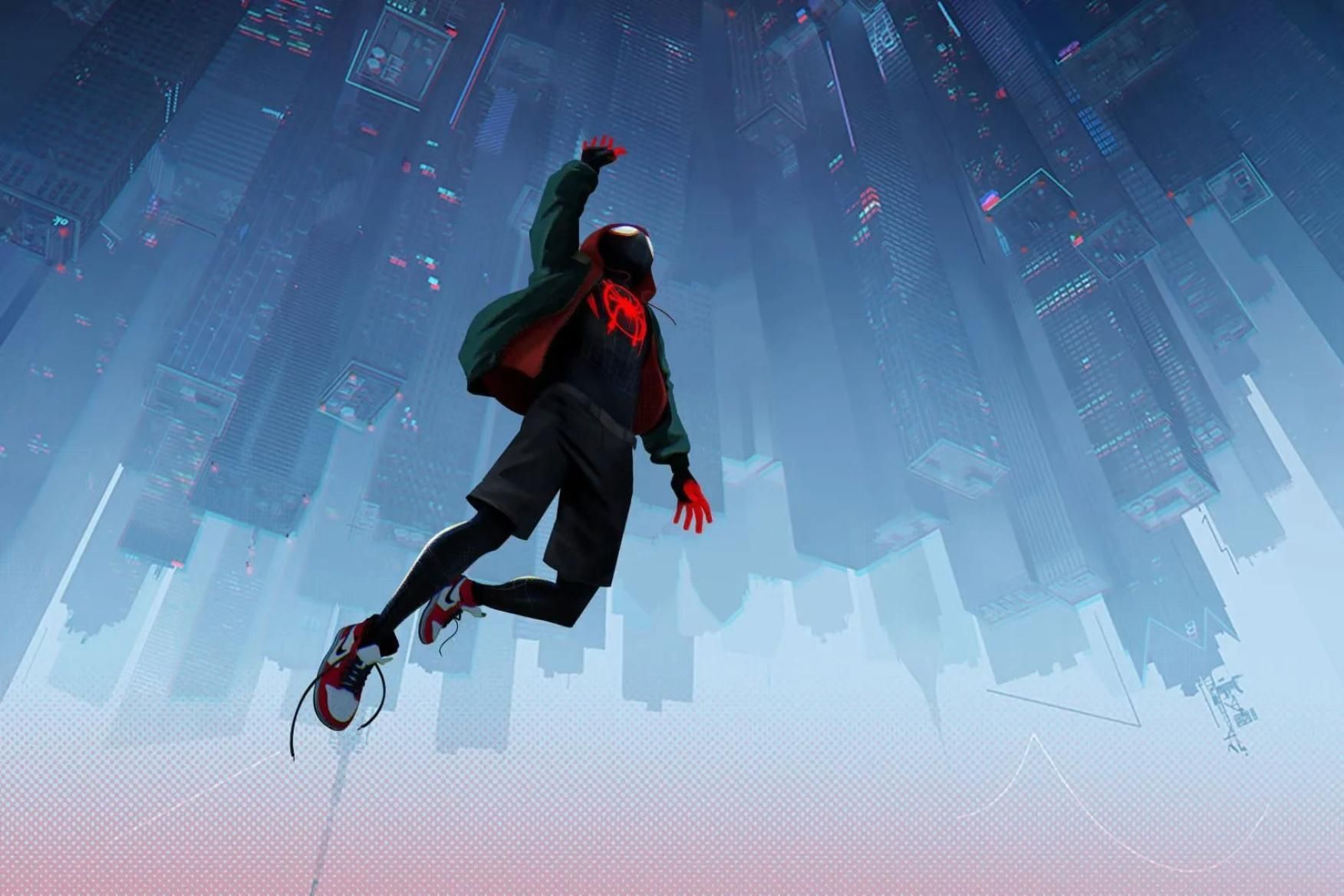 1752x1168 Spider man across the spider verse miles morales leap of faith scene. Spiderman, Spider verse, Movies online