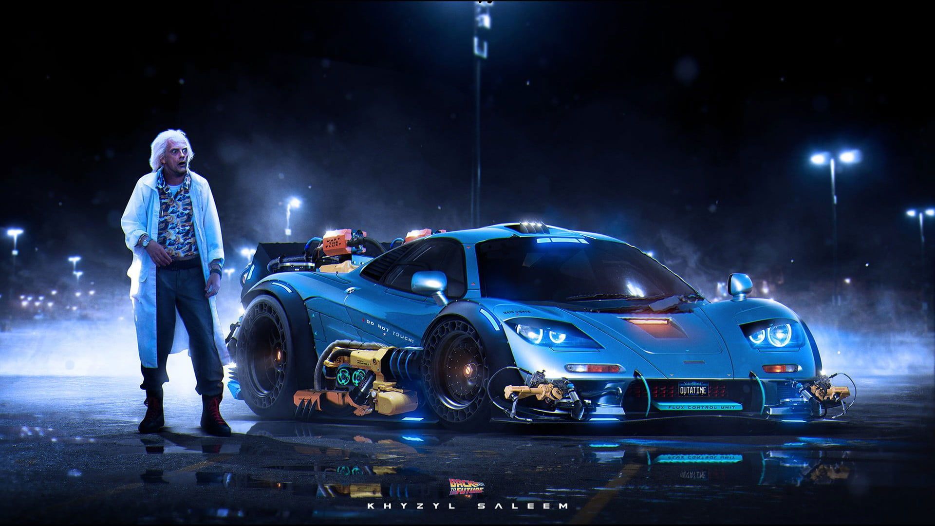 1920x1080 Wallpaper Blue Sports Coupe, Back To The Future, Dr. Emmet