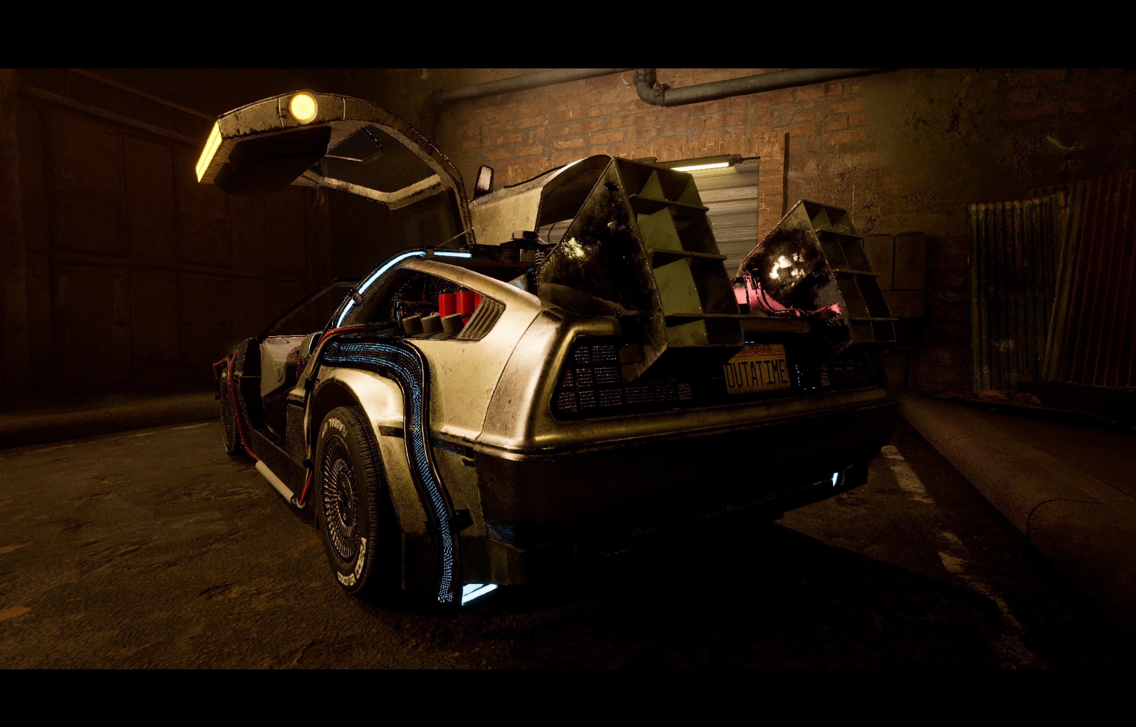 3840x2457 Delorian DMC- back to the future