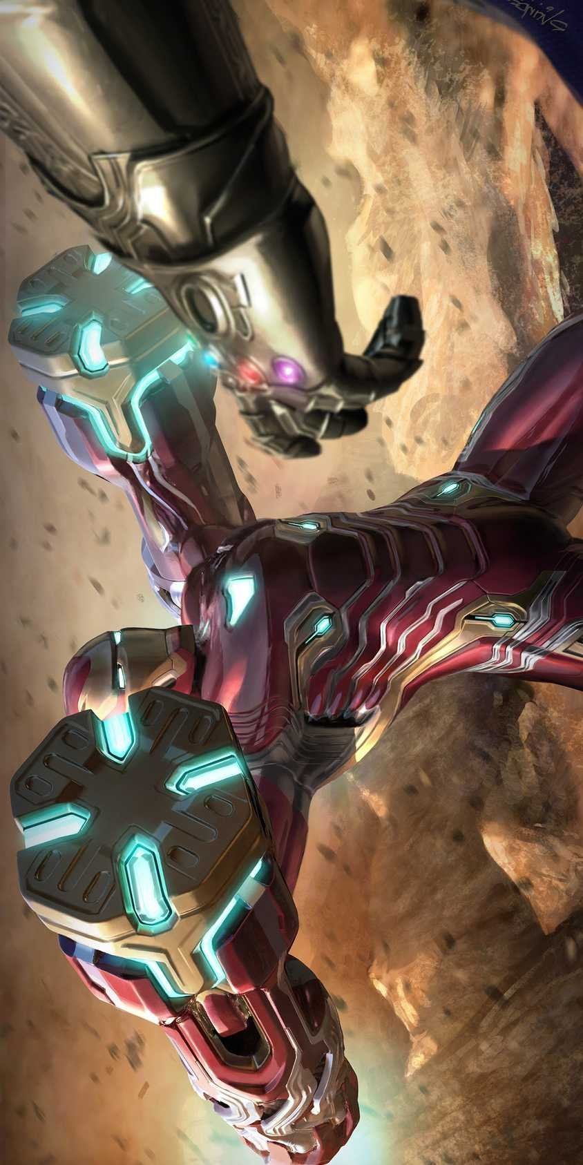 844x1687 Iron man vs thanos Wallpaper Download