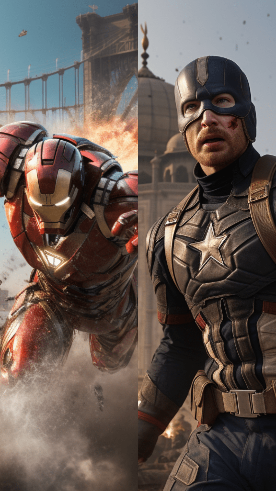 1080x1920 Avengers In India: Iron Man Saving Mumbai's Sea Link To Captain America Fighting Aliens Outside Taj Mahal, We Demand Marvel India For A Spin Off Through These AI Image!