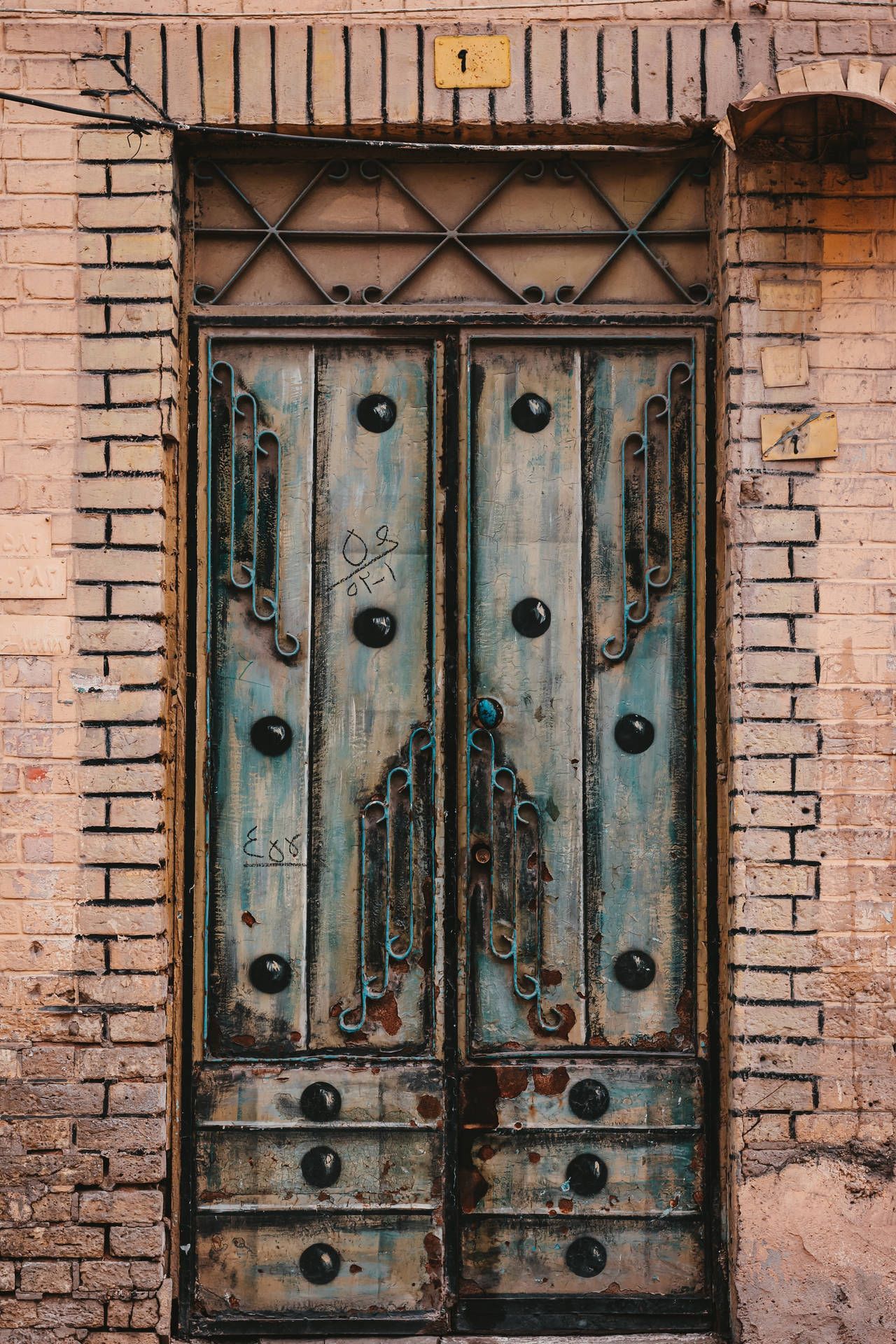1280x1920 Download Vintage Iron Clad Door In Iran Wallpaper