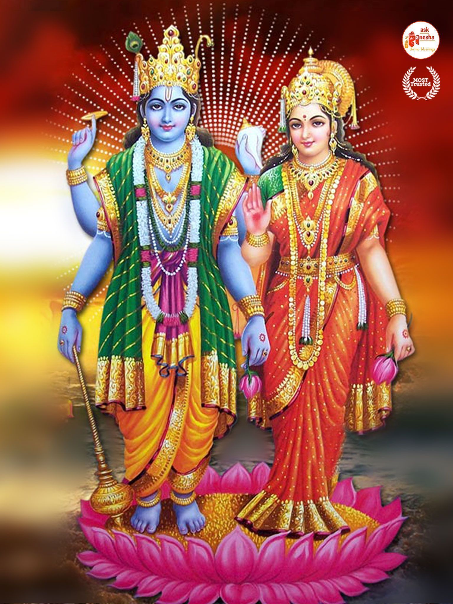 1536x2048 Lakshmi Narayan Wallpaper [HD]. Download Free Image on Askganesha
