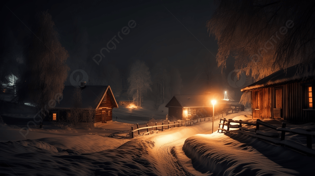 1200x673 Night At The Village In Sweden Background, Video Background Winter Image, Winter Night Picture Background Image And Wallpaper for Free Download