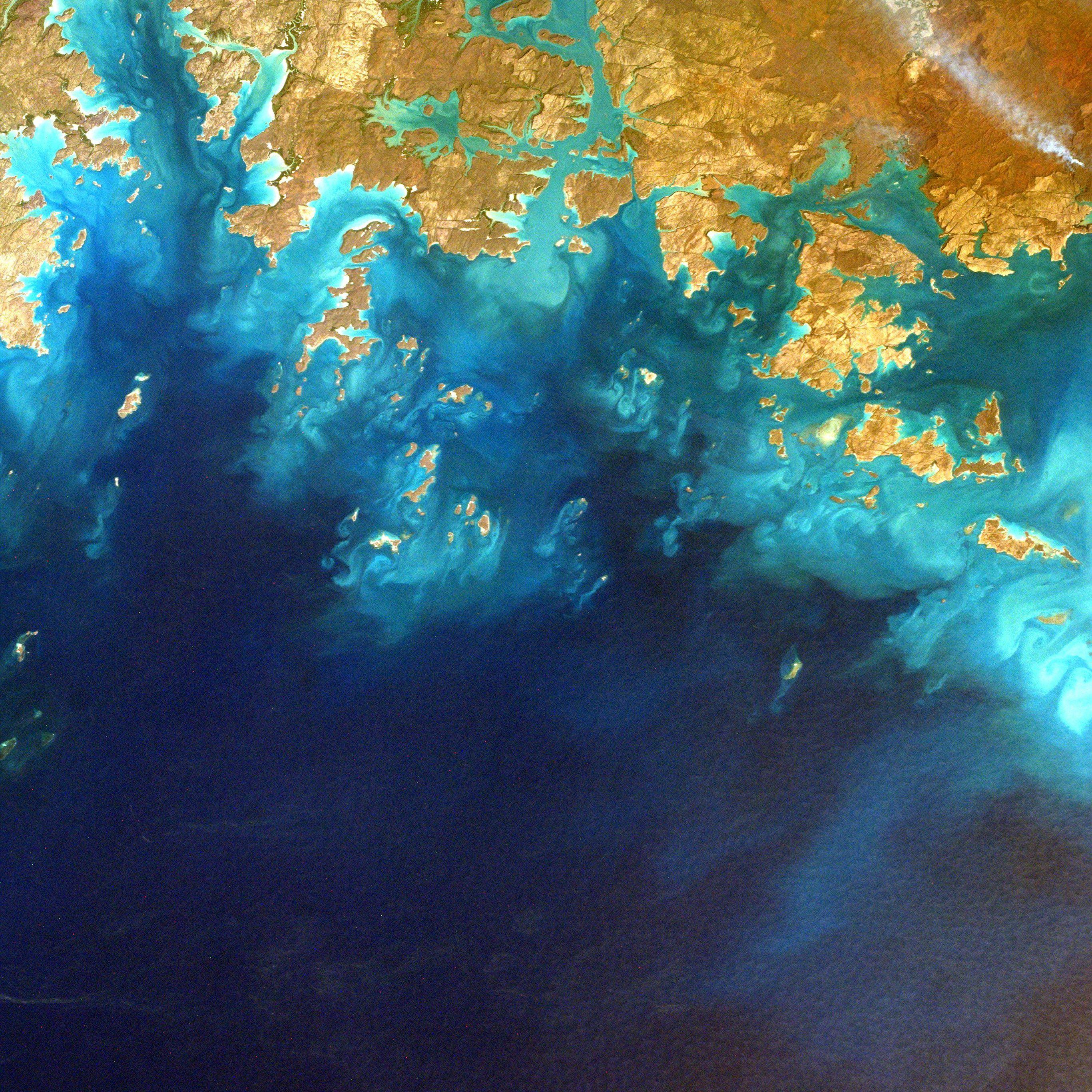 2732x2732 Sea from sky earthview art iPad Pro Wallpaper Free Download