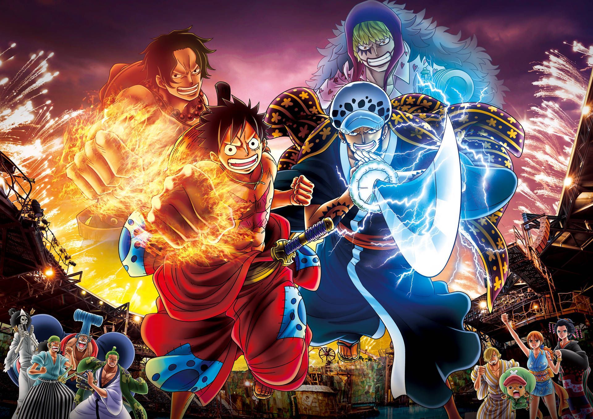 1920x1356 Download One Piece 4K Luffy And Trafalgar Wallpaper