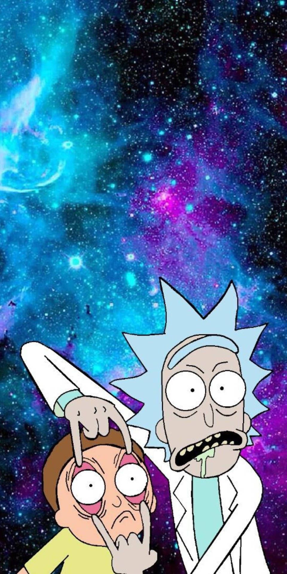 960x1920 Download Rick And Morty Stoner Galaxy Wallpaper