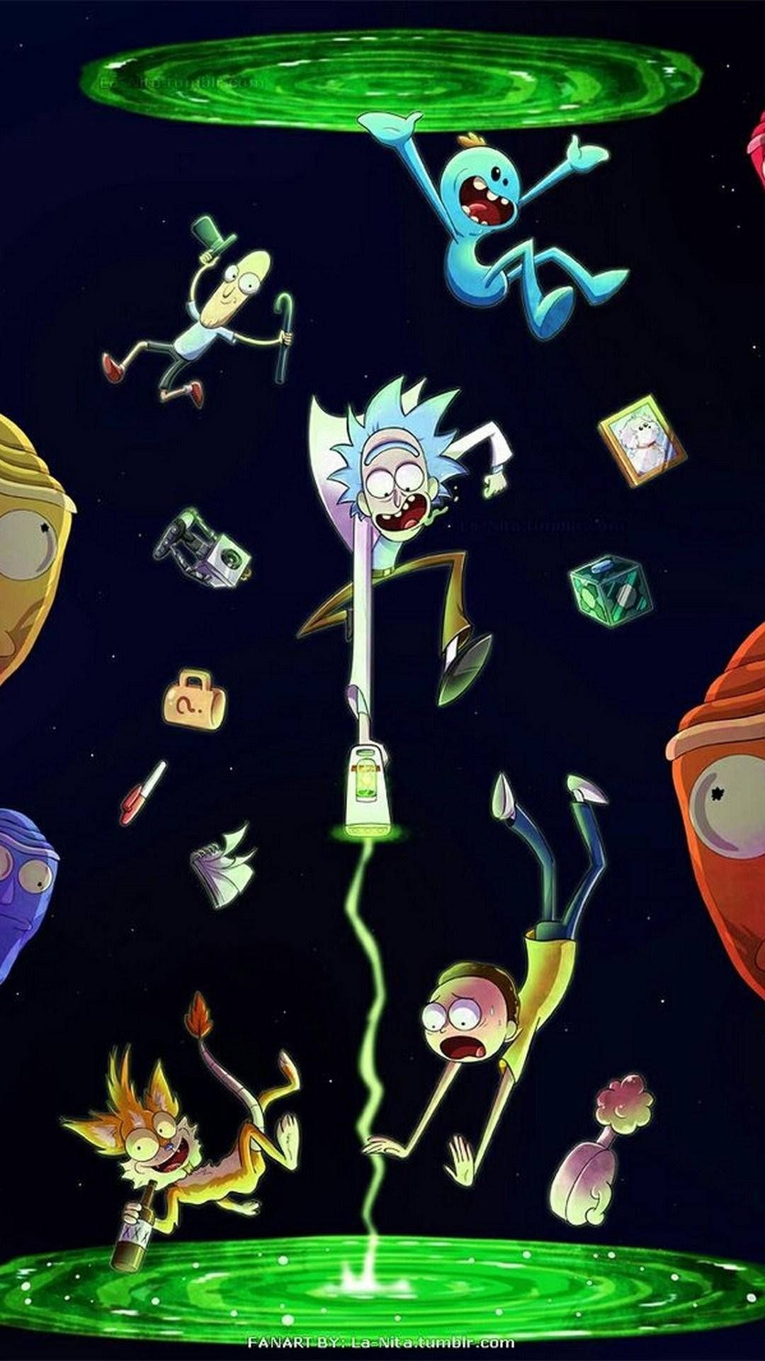 1080x1920 Download Falling Off Rick And Morty IPhone Wallpaper