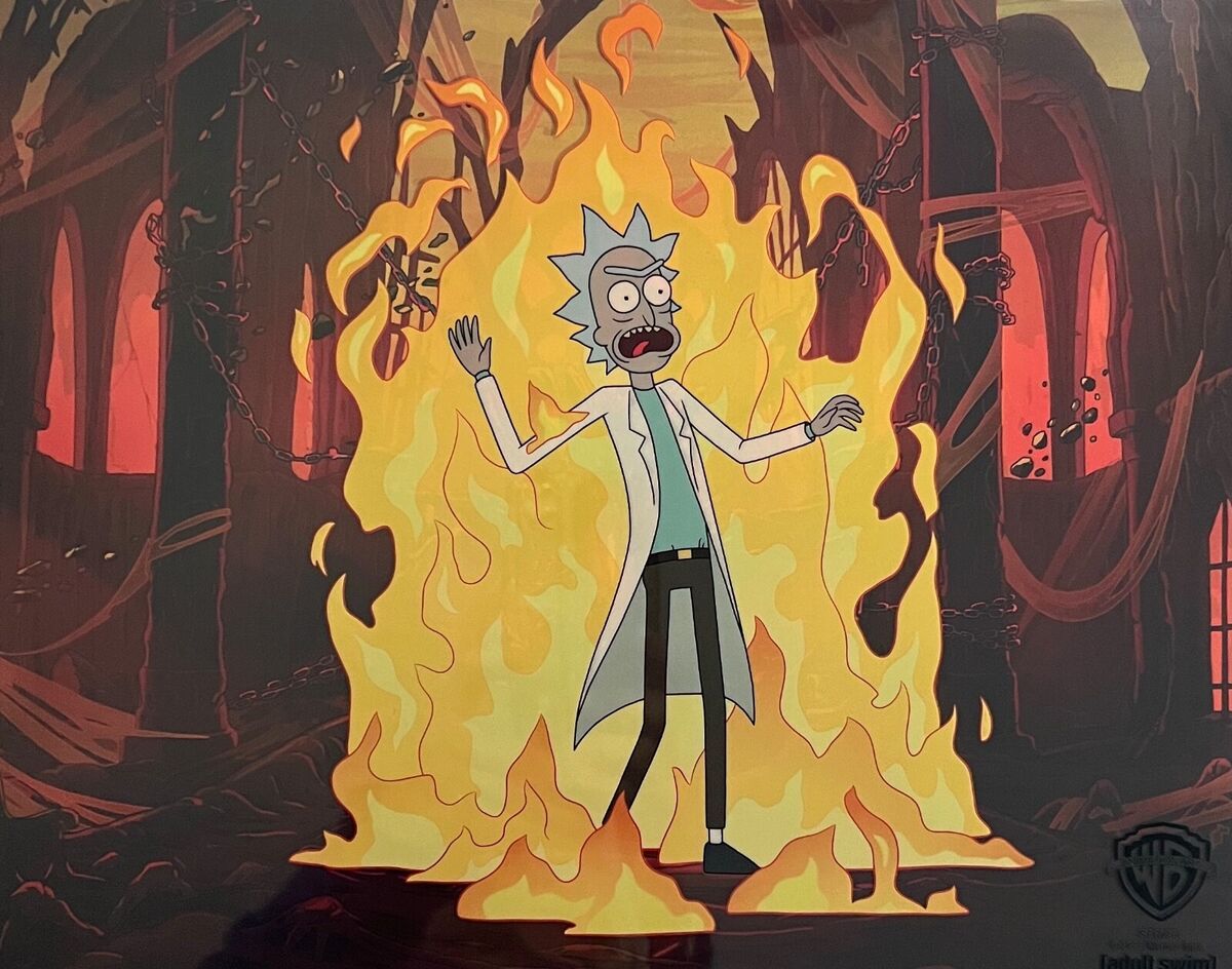 1200x944 RICK AND MORTY Animation Art Sericel Cel Meeseeks and Destroy