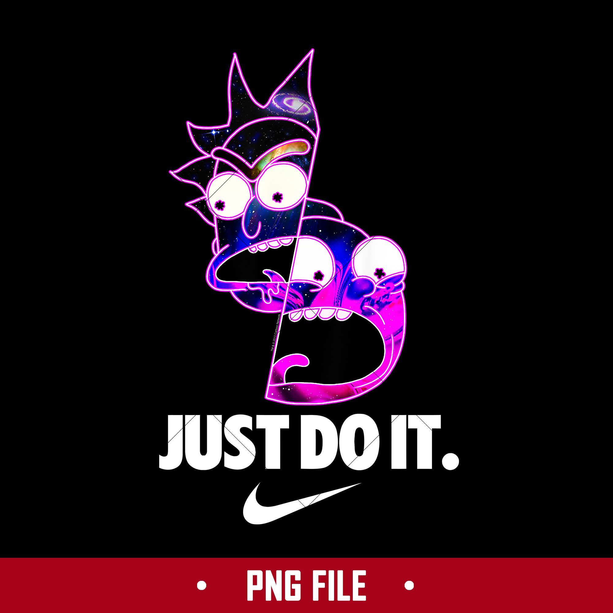 2000x2000 Rick and Morty Nike Just Do It Png, Rick and Morty Swoosh Pn