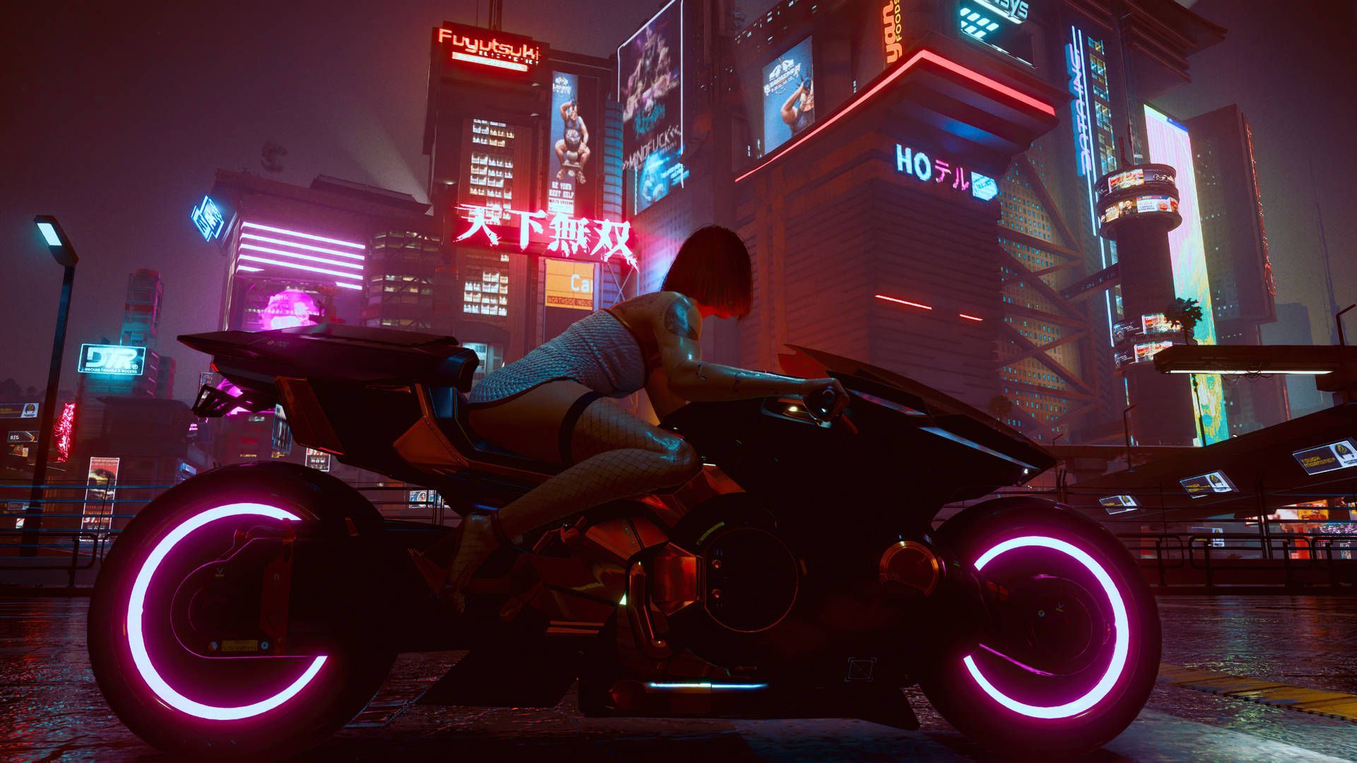 1920x1080 Download 1920 X 1080 Gaming Cyberpunk Woman On Motorcycle Wallpaper