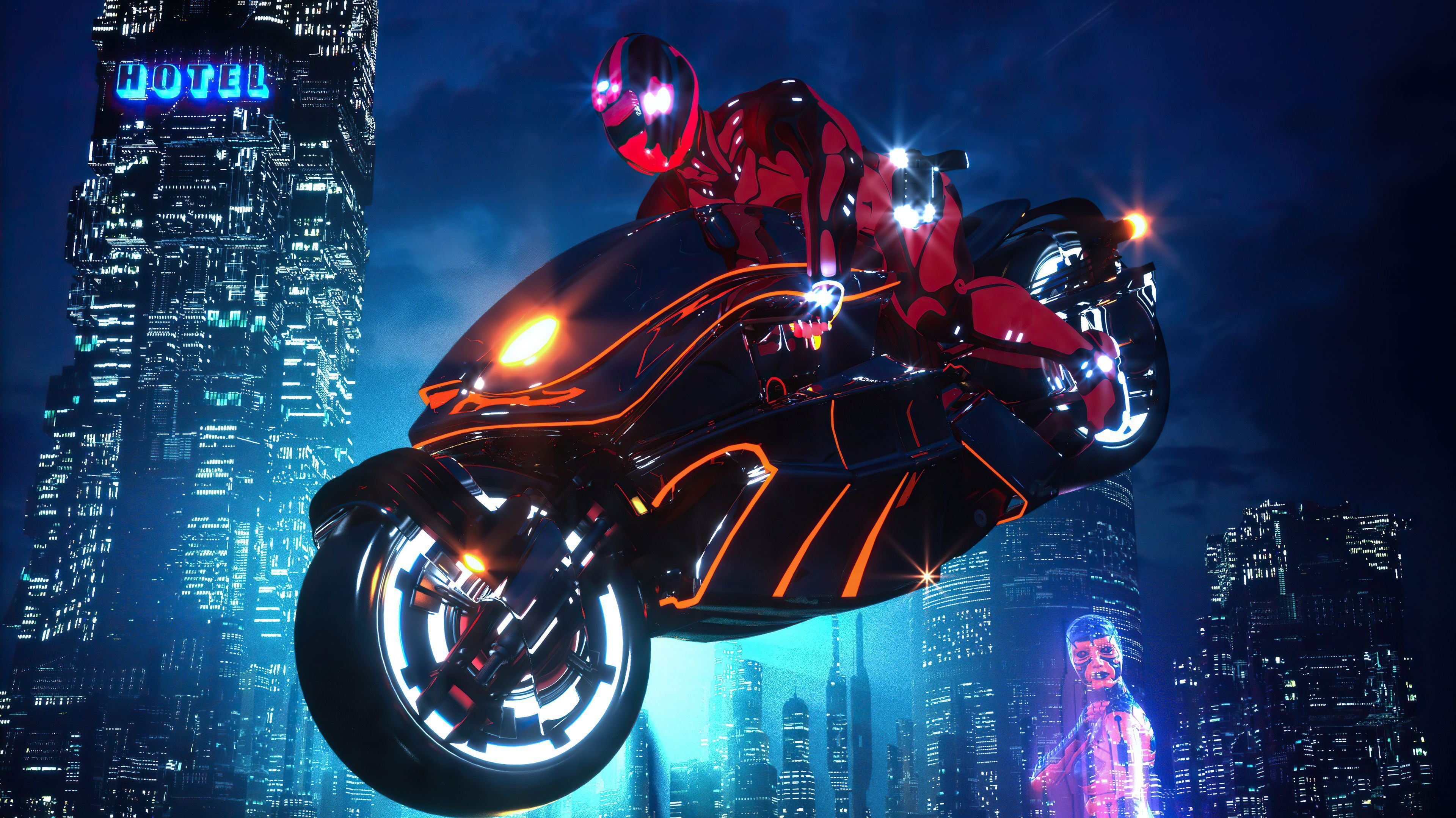 3840x2160 Scifi Cyberpunk Bike 4k Macbook Pro Retina HD 4k Wallpaper, Image, Background, Photo and Picture