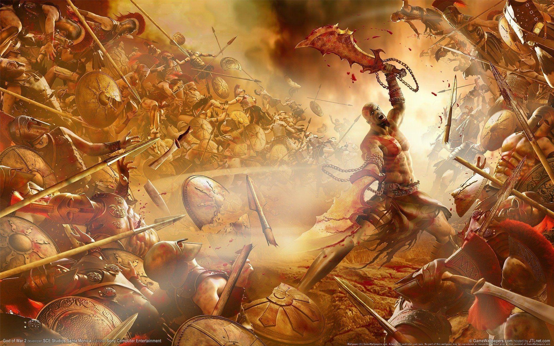 1920x1200 kratos god of war sword kachok HD wallpaper