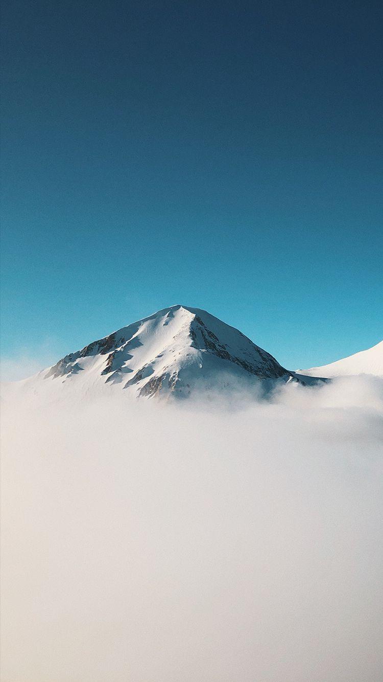 750x1334 Ngọn núi tối giản trên mây Hình nền iPhone