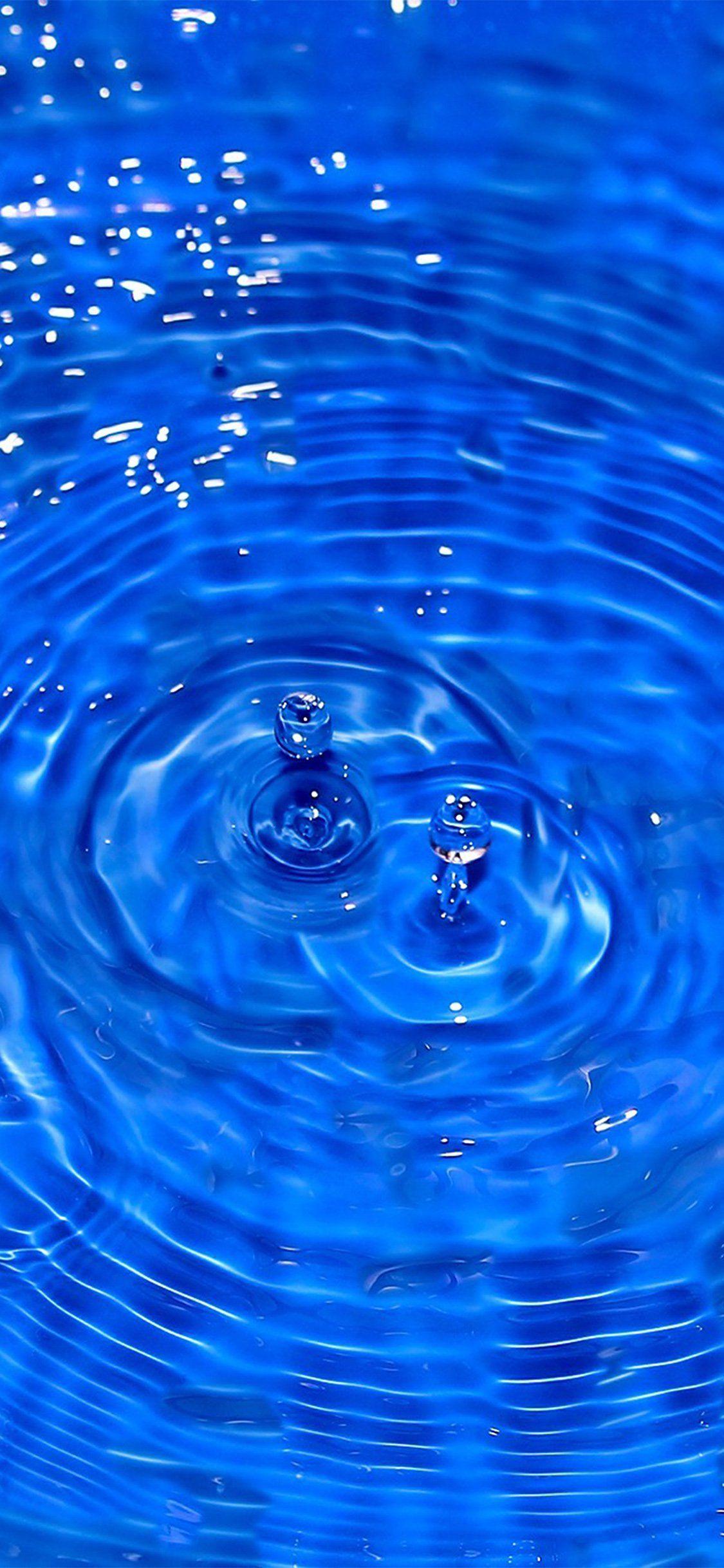 1125x2436 iPhone X wallpaper. water cool blue drop swim