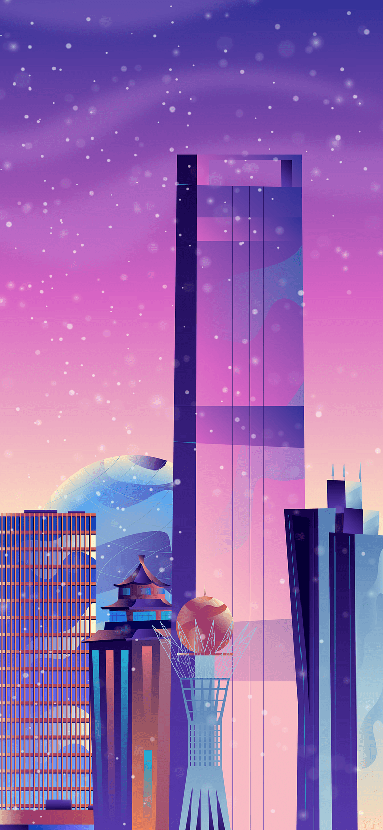 752x1630 Astana: winter city. Wallpaper by teren. studio on Dribbble