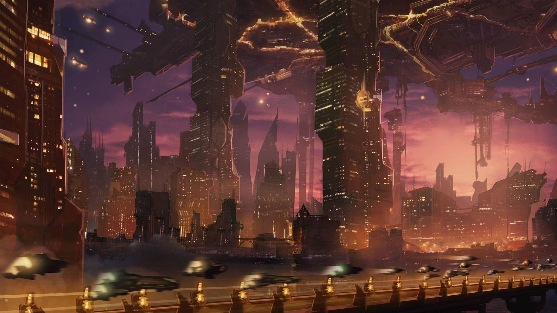 1920x1080 City Art Wallpaper