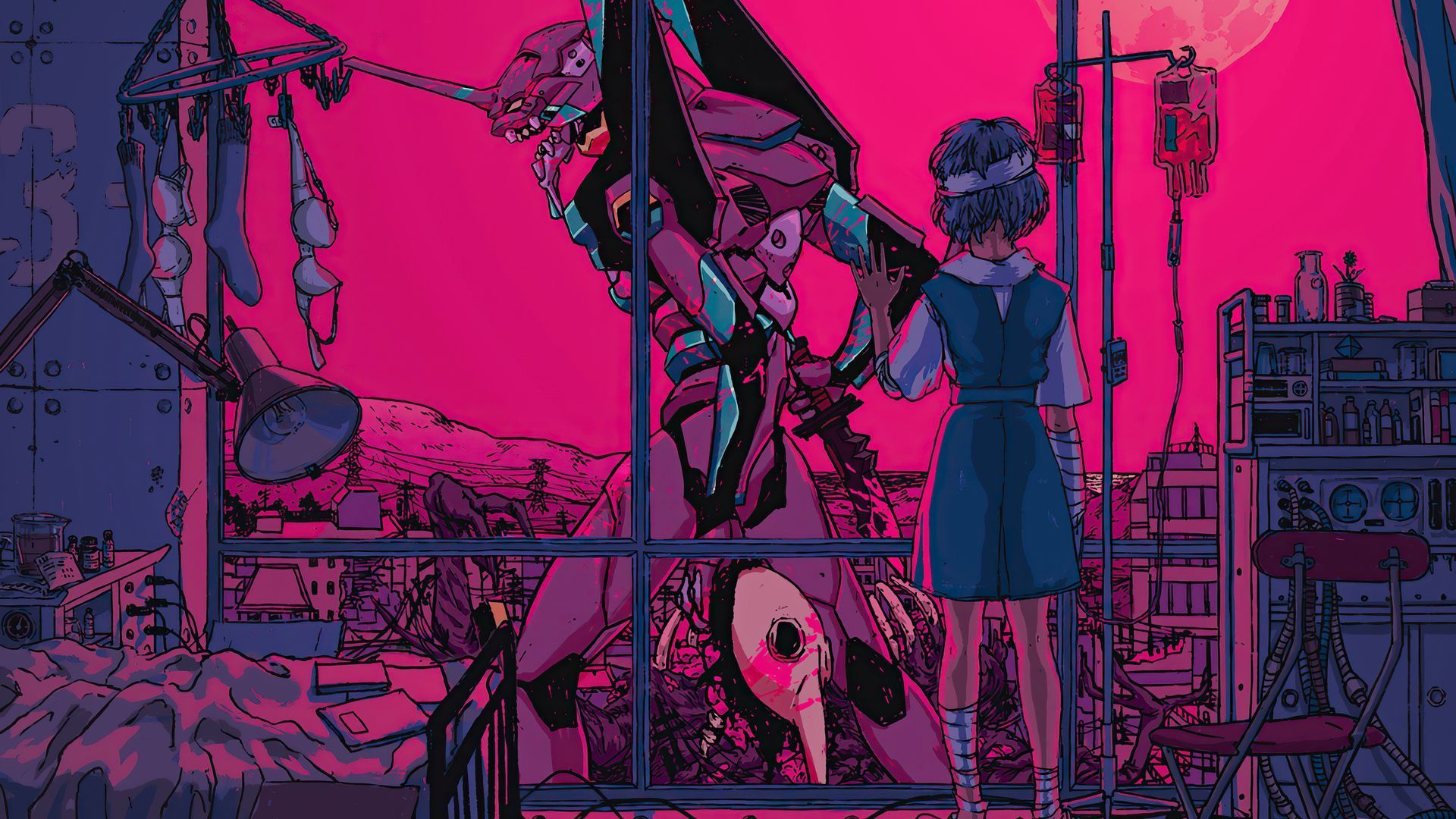 1920x1080 Neon Genesis Evangelion Bye My Friend 4k