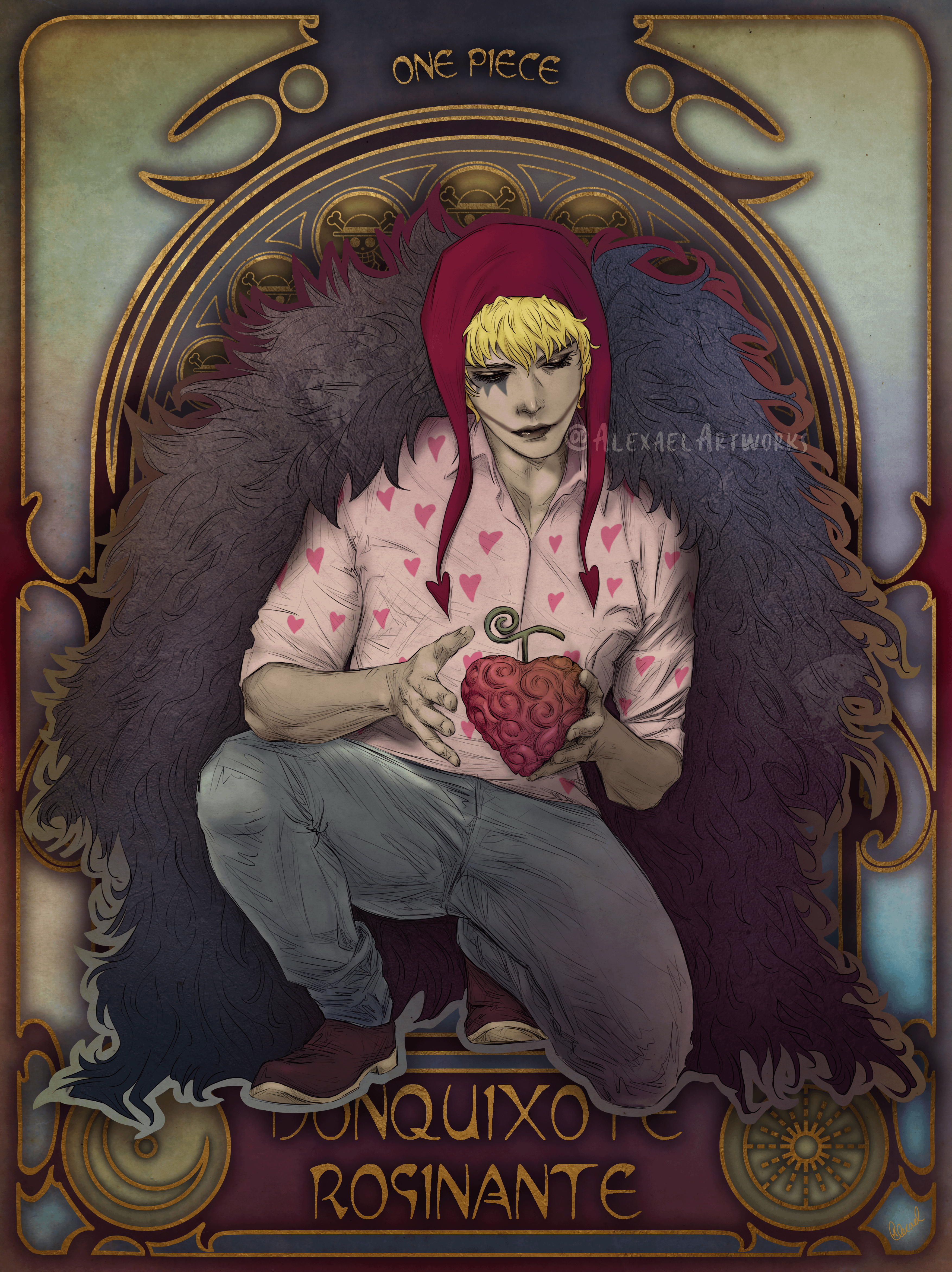 3508x4688 Fanart: (Rosinante) Corazon from [One Piece] in my Art Nouveau style (IG: Alexael Artworks)