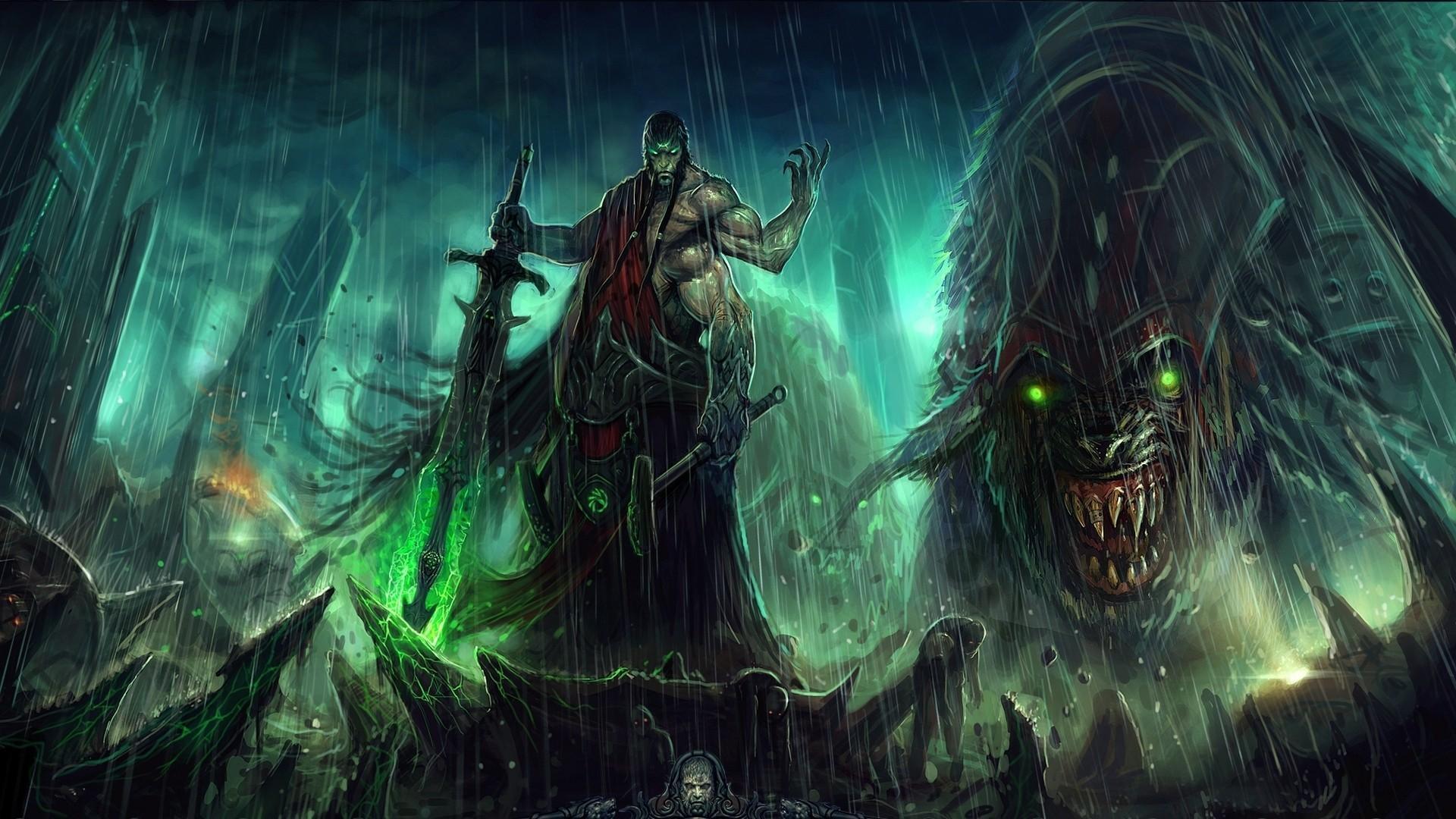 1920x1080 Monsters artwork swords demon dominance war wallpaper