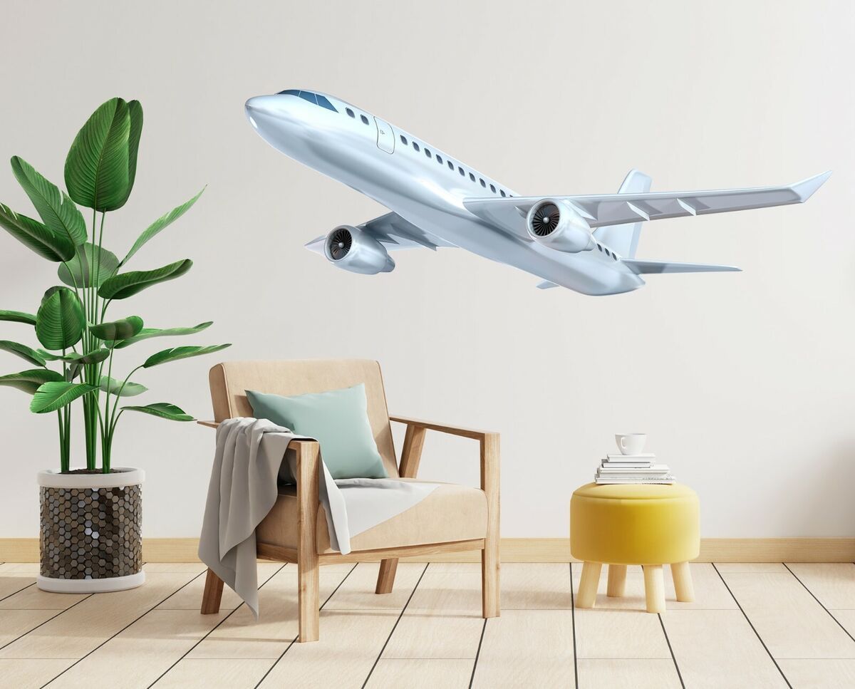 1200x967 3D Airplane Sky 116NA Car Wallpaper Mural Poster Transport Wall Stickers Zoe