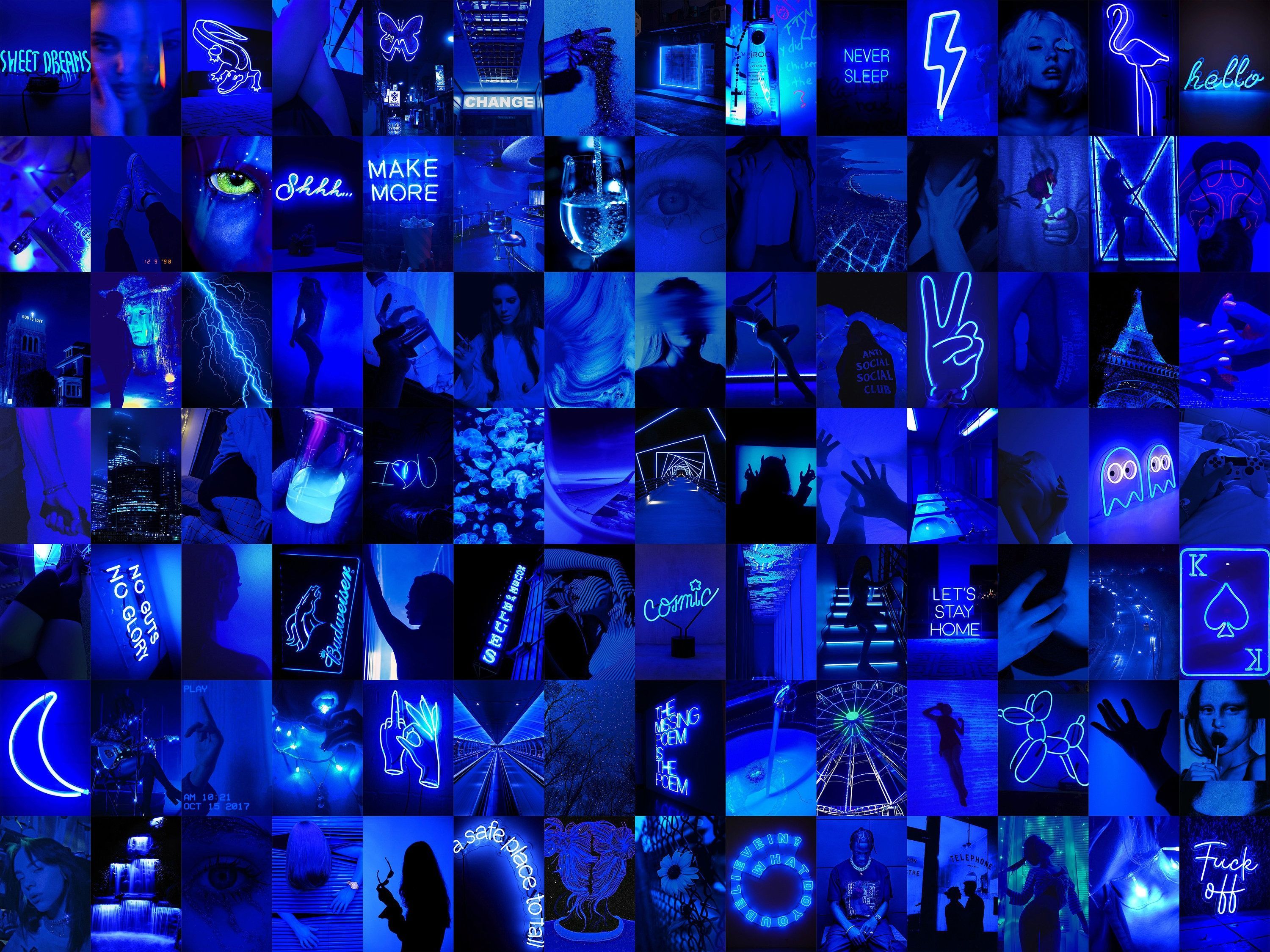 3000x2250 Blue Aesthetic Wallpaper Collage