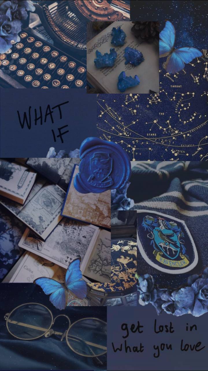 720x1280 Blue Collage Wallpaper