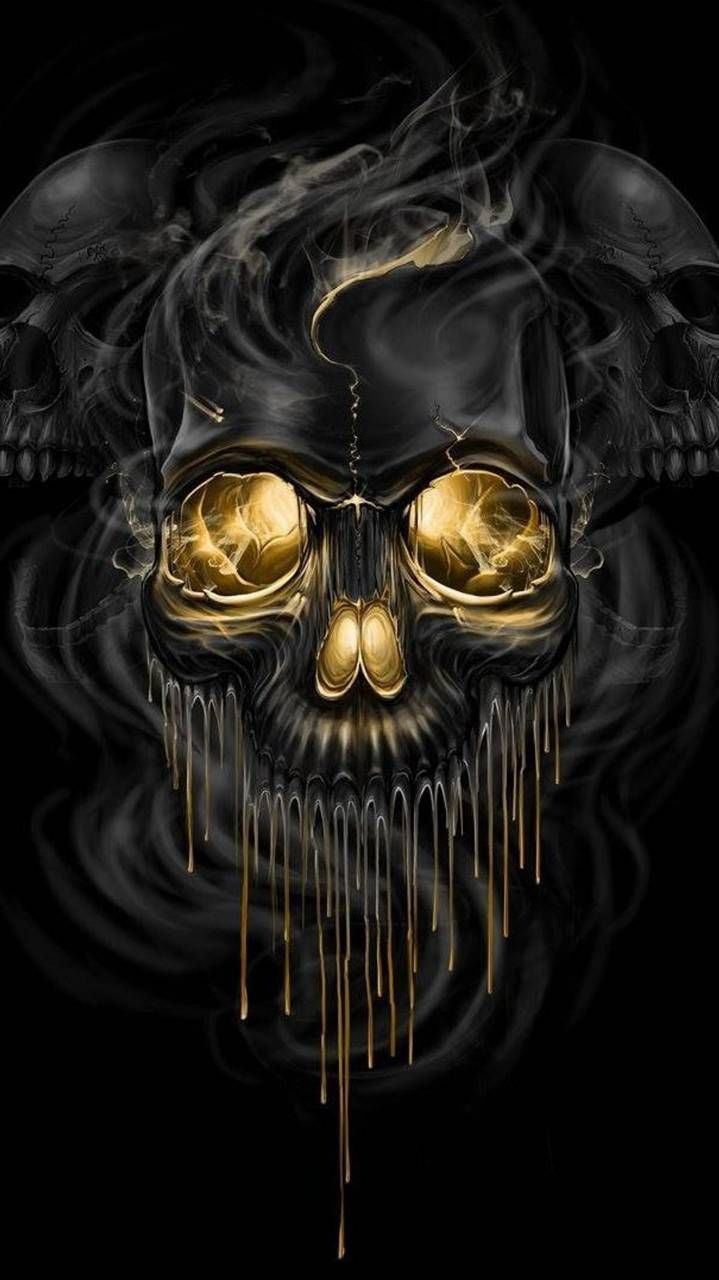 719x1280 Skull wallpaper by xhani_rm. Döskallekonst, Döskallar, Döskalletatueringar