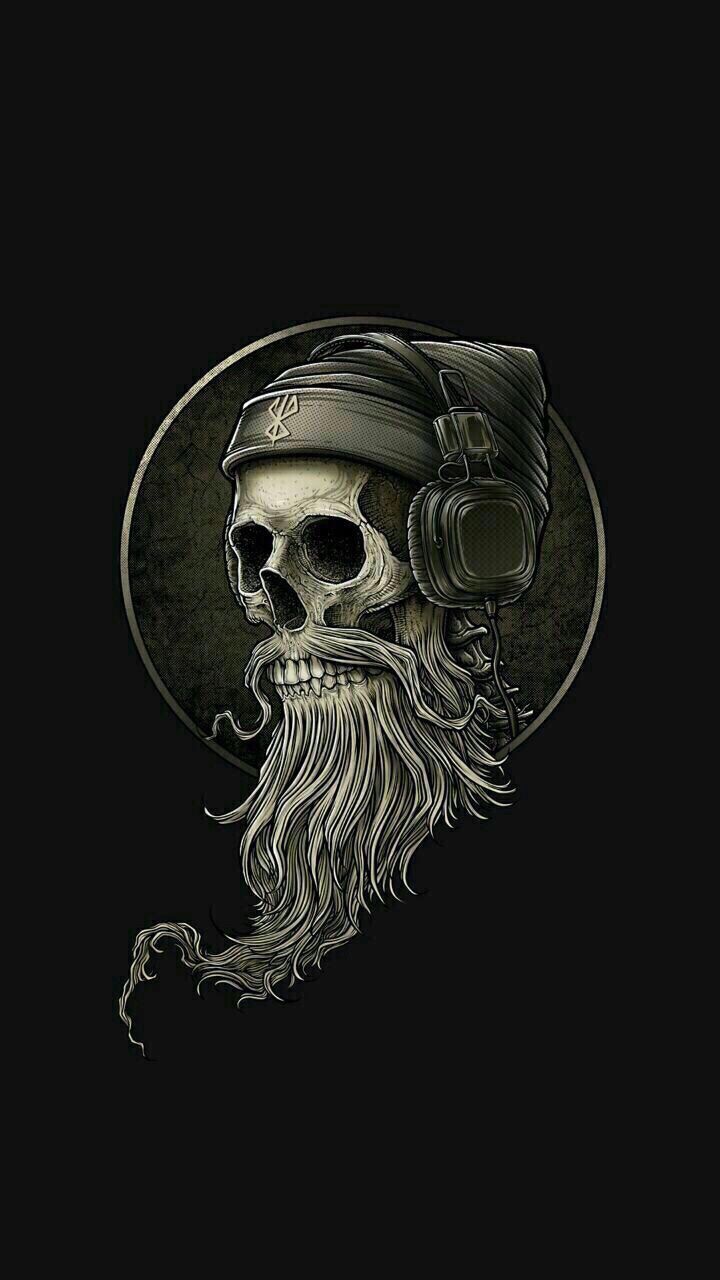 720x1280 Pirate. Skull beard, Skull artwork, Skull