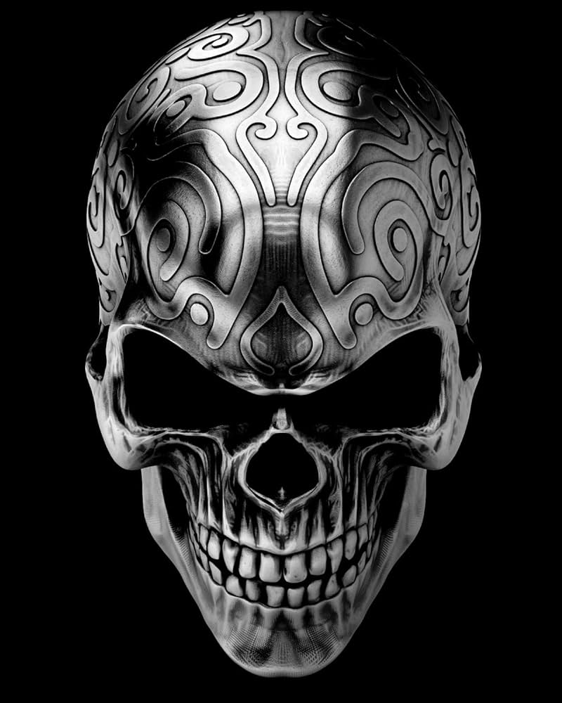 800x1000 Non Woven Wallpaper XXL Photographic Wallpaper Skull Tribal Metal : Amazon.de: DIY & Tools