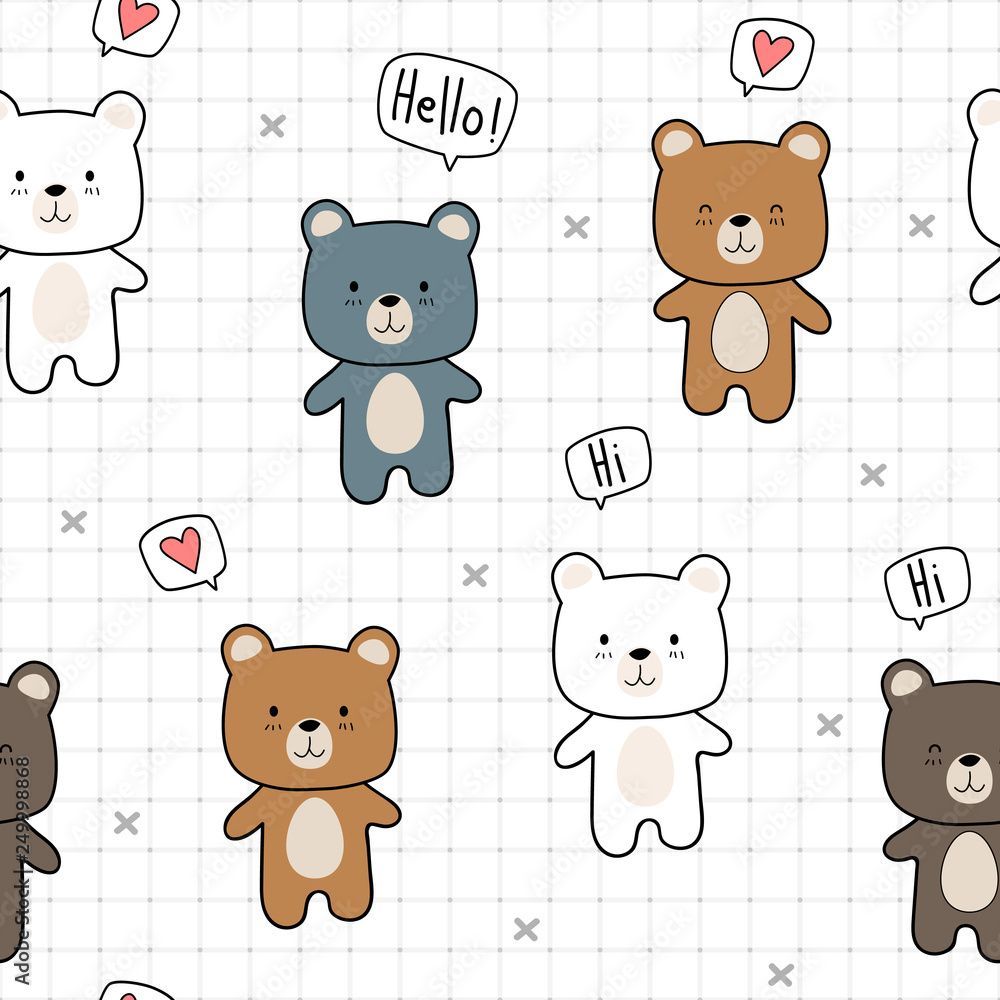 1000x1000 Cute adorable kawaii little teddy bear
