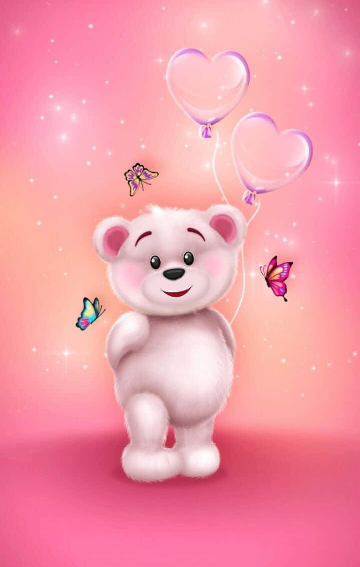 719x1131 Pink Teddy Bear Wallpaper