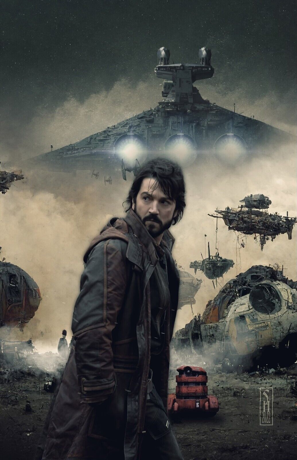1035x1600 Star Wars, Cassian Andor, Original Art Print signed by artist, Scott Harben