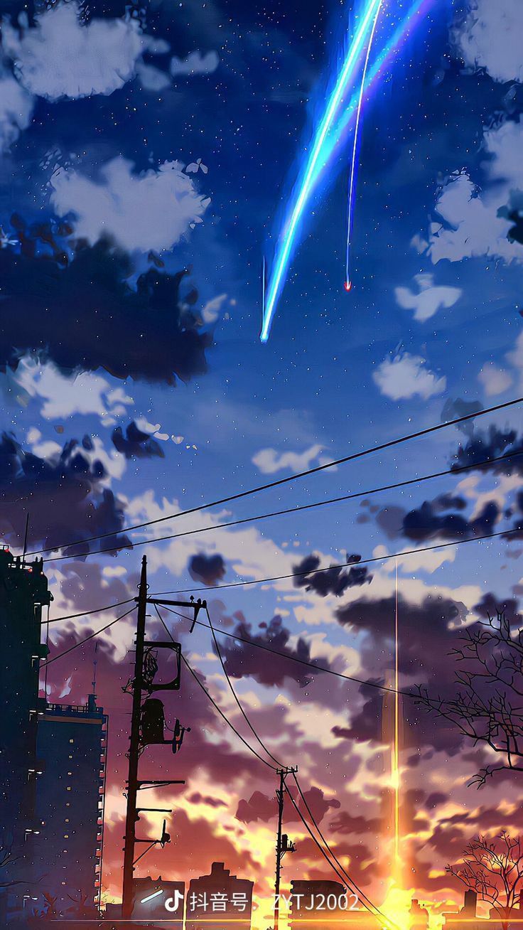 736x1308 Your name illustration. Scenery wallpaper, Anime scenery wallpaper, Anime scenery