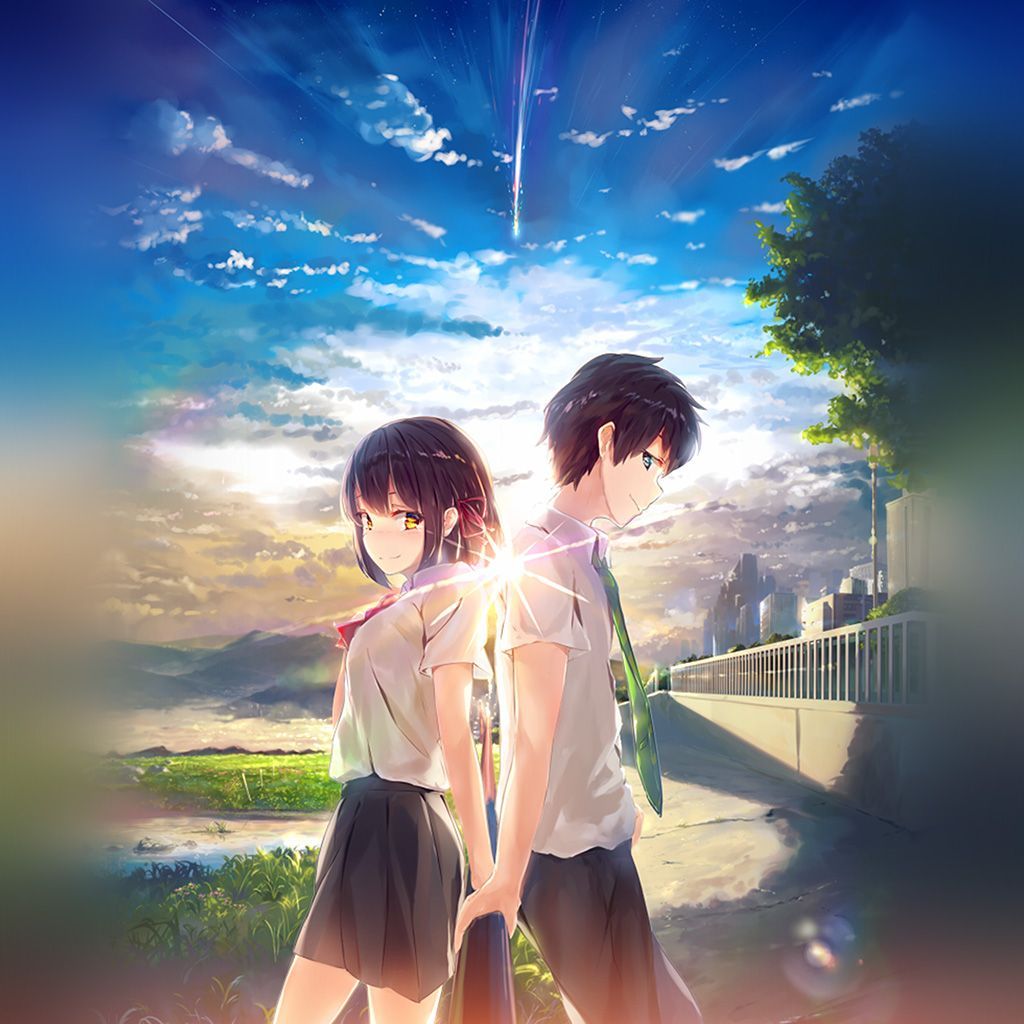 1024x1024 Android wallpaper. anime yourname sky illustration art