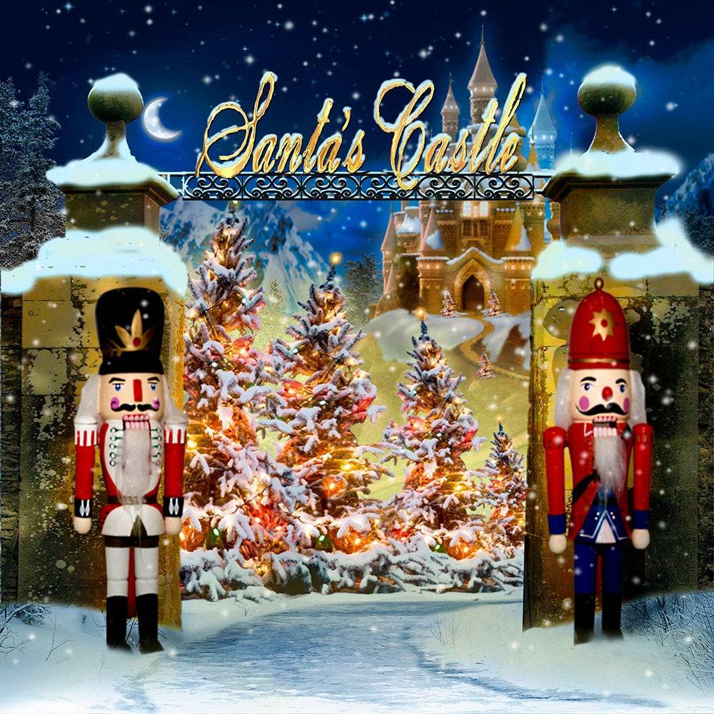 1000x1000 Santa's Workshop Castle Photography Backdrop